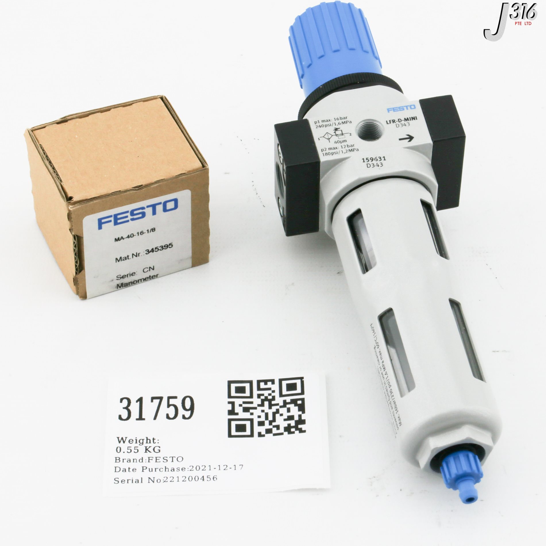 Valvola di controllo del filtro LFR Festo   ref. LFR 1/4 D MINI